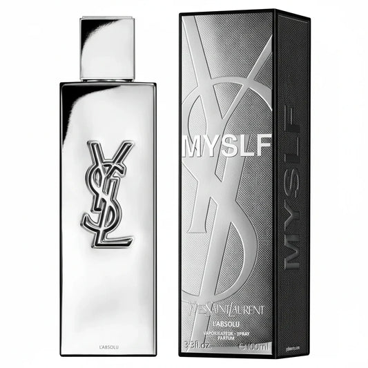 YSL perfume bottle and packaging on a white background